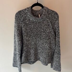 Free People Charcoal Cowl Neck Sweater